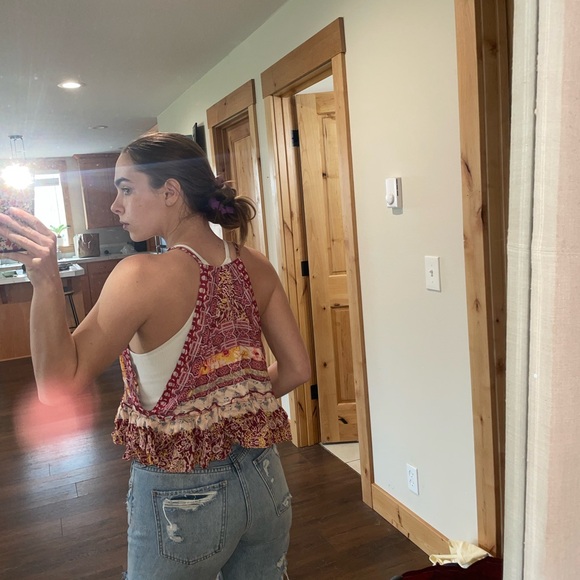 Free People Floral Flowy Tank Top Medium - Picture 6 of 6